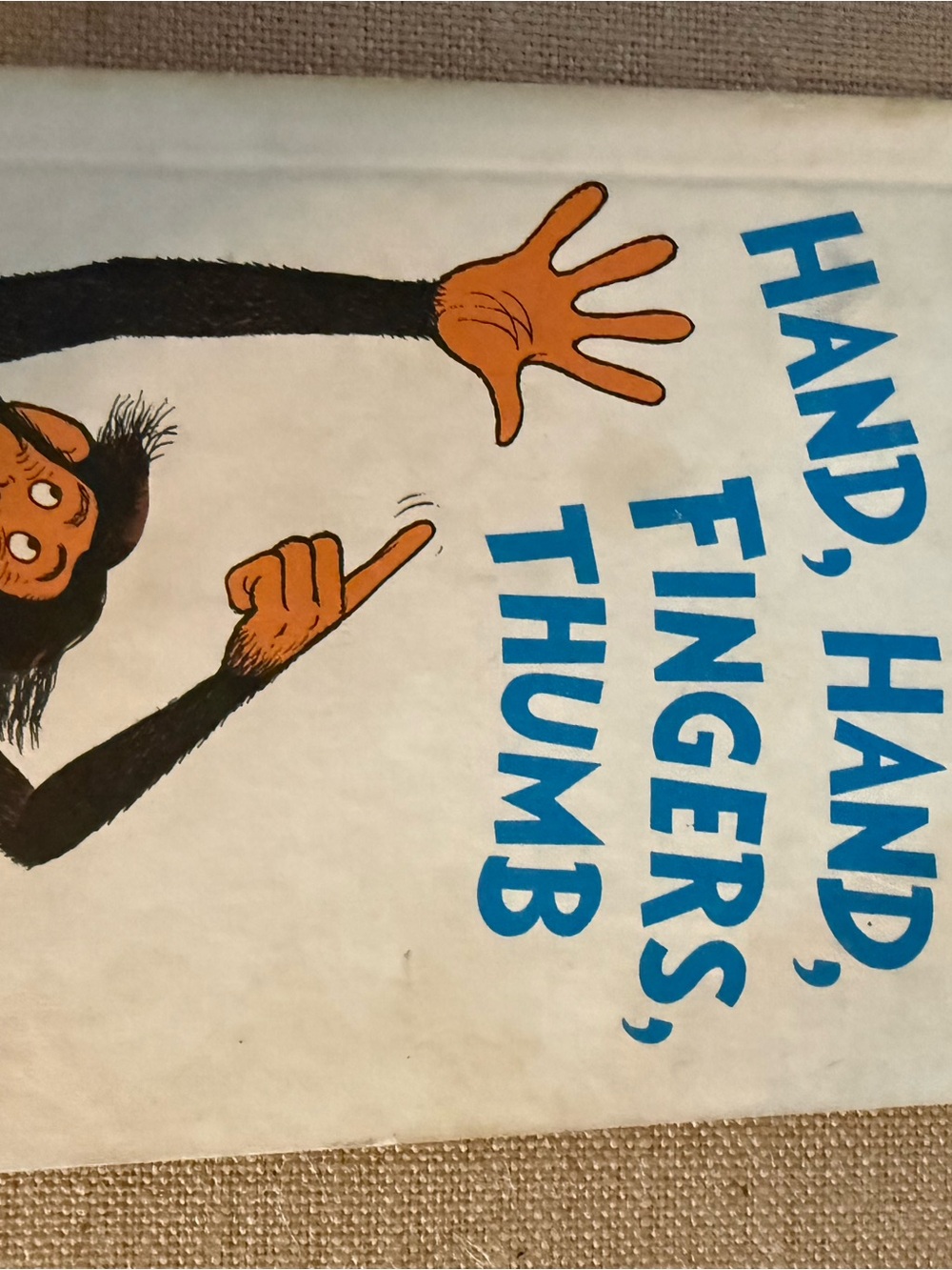 Dr. Seuss White Blue Orange Black Hands Fingers Thumb Art Print